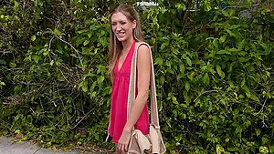 Addison Vodka with small tits getting fucked in the back of a car