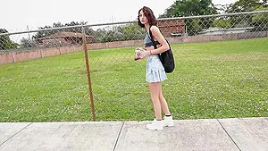 Gorgeous Shrooms Q with natural tits riding a dick in a car