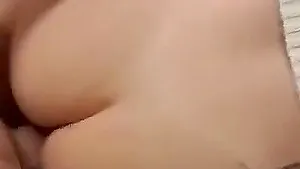 Homemade POV video of a brunette chick being fucked hard