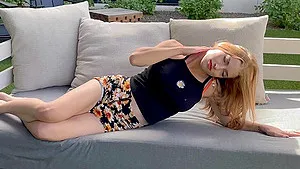 Homemade video of blonde Octavia fingering her juicy pussy