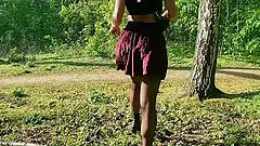 Stunning girlfriend LeoLulu gets fucked hard in the local woods