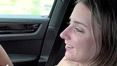 Fucking in the car with adorable EX girlfriend Macy Meadows