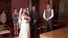Couple starts fucking in front of the guests after wedding ceremony