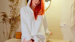Homemade POV video of adorable redhead MollyRedWolf pleasuring