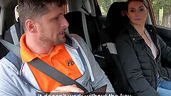 Tiny Tina moans while getting fucked hard in the car - HD