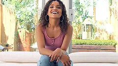 Curly haired chick Avalon lets a casting agent drill her hairy pussy