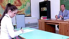 Hot ass college babe Kittina Ivory will do anything for good grades