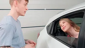 Beautiful Little Angel teases in the car and gets fucked hard