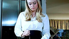 Bubble butt blonde Natalia Starr spreads legs to ride a hard dick