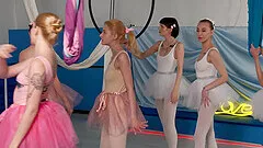 Lucky dude with a hard dick fucks skinny ballerinas - Lissa Bon