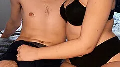 Closeup homemade video of adorable Faye with glasses riding a dick