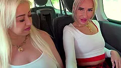 Coco de Wit and her horny friend share a hard cock in the car