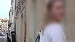 blonde girl does her first porn casting