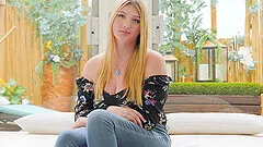 Blonde cutie Marie loves playing with a hard dick in POV