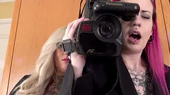 Female detectives probe an alien pussy tattoo