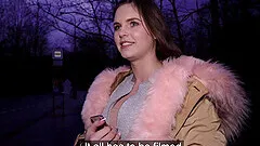 Outdoors quickie in POV with facial ending for shy Taylee Wood