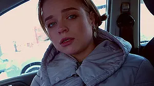 Smooth fucking in car with pretty brunette model Calibiri Angel