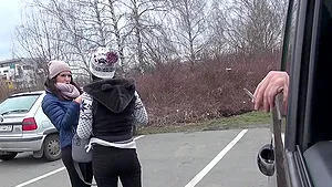 Skinny amateur bella berneta gives head and rides a dick in the car