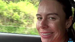 Kinky brunette amateur Summer Vixen teases on the beach and in the car