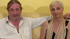 Rough MMF threesome on the sofa with an older bolder - Alia