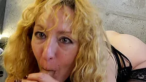 HD POV homemade video of a blonde wife sucking her hubby's dick