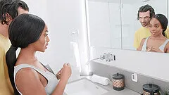 Lily Starfire enjoys during rough interracial MMF threesome