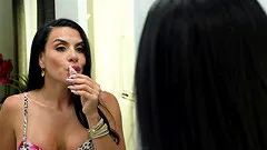 Brunette Camila Cortez wants to share a hard dong with Sandy Love