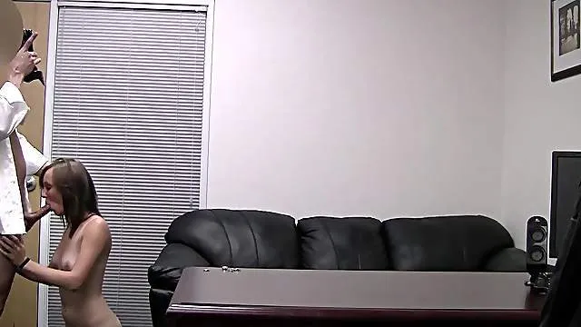 Messy facial cumshot on a cute college amateur slut