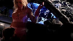Angie Lynx washes a car before getting her pussy pounded hard