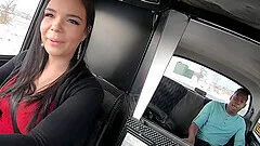 Interracial dicking in the car with brunette Sofia Lee - HD