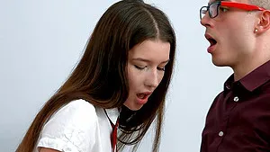 Jolie Butt with natural tits receives cum in mouth after sex