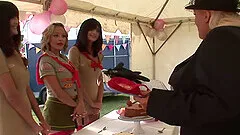 Hardcore group sex with chubby models Kirsten Halborg and Romana Ryder