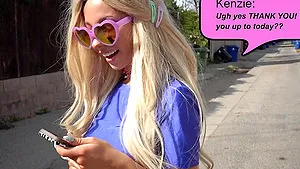 Skinny blonde doll Kenzie Reeves drops her thong for anal sex