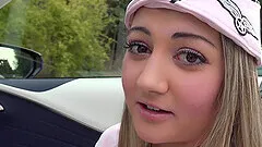 Lily Adams moans while getting fingered in the car - POV