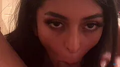 Homemade video in POV with brunette Sophia Leone sucking a cock