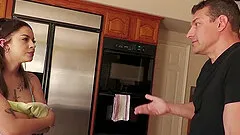 Bella Luna gets facial after bouncing her pussy on a big dick