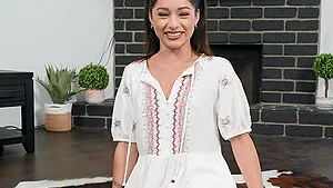 Hardcore fucking ends with cum in mouth for a skinny amateur