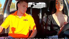 Hardcore car sex ends with cum in mouth for beautiful Lady Gang