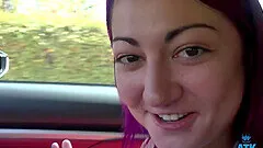 Lily Adams smokes a cigar in the car and gets fucked hard after