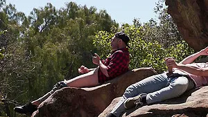 Hardcore interracial gangbang with a natural tits ebony slut