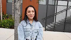 Selena Ivy moans while getting fucked hard in the back of a car