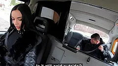 Brunette Lady Gang enjoys while sucking a dick in the car