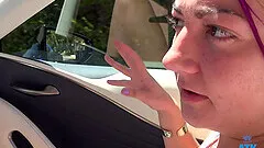 POV video of kinky Lily Adams sexy posing in public places. HD