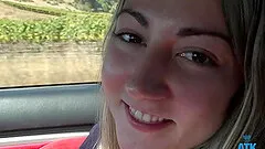 Lily Adams having fun while getting pleasured in the car