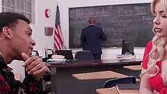 Heather Honey enjoys during rough interracial MMF threesome