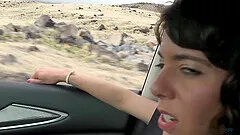 Brunette Vera King enjoys while getting pleasured in the car