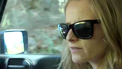 Outdoor dicking in POV with blonde Paris White and her man