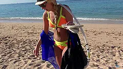 Outdoor dicking on the beach with naughty Carmen Caliente