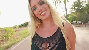 Rough outdoors fucking on the road with big butt Kourtney Love