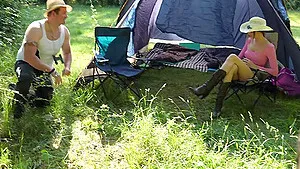 Cuckold video during camping with skinny girlfriend Isabella De Laa